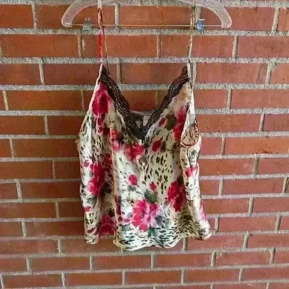 Sexy secret treasures satin animal print/floral cami top size 2x - Picture 1 of 5